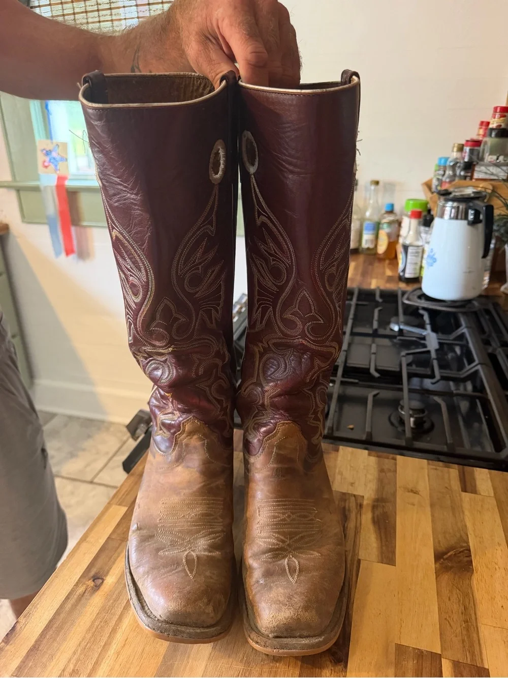 Olathe Boot Co.Burgundy Stovetop Cowboy Boots